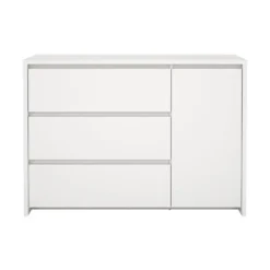 Hioshop Next kommode 1 deur 3 lades wit
