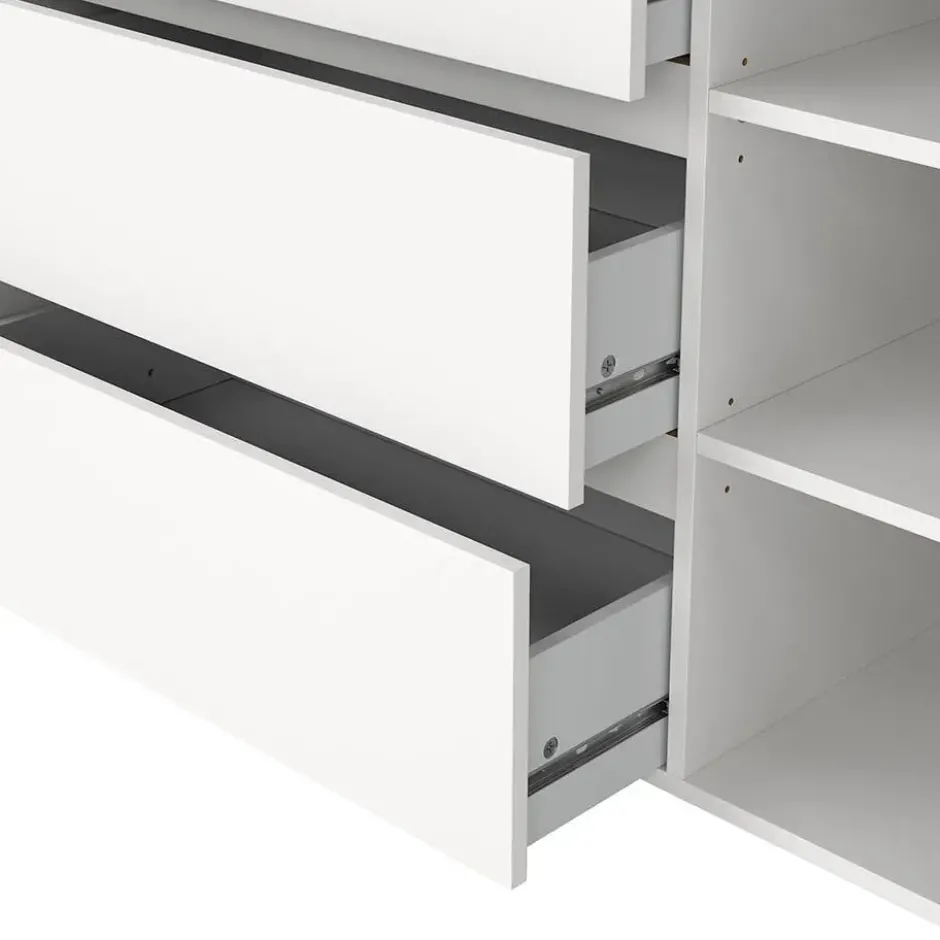 Hioshop Next kommode 1 deur 3 lades wit