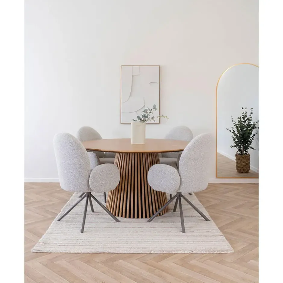 Hioshop Osaka eetkamertafel Ø140cm eik