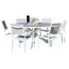 Hioshop Parma tuinmeubelset tafel 140x140cm 6 stoelen Copacabana grijs