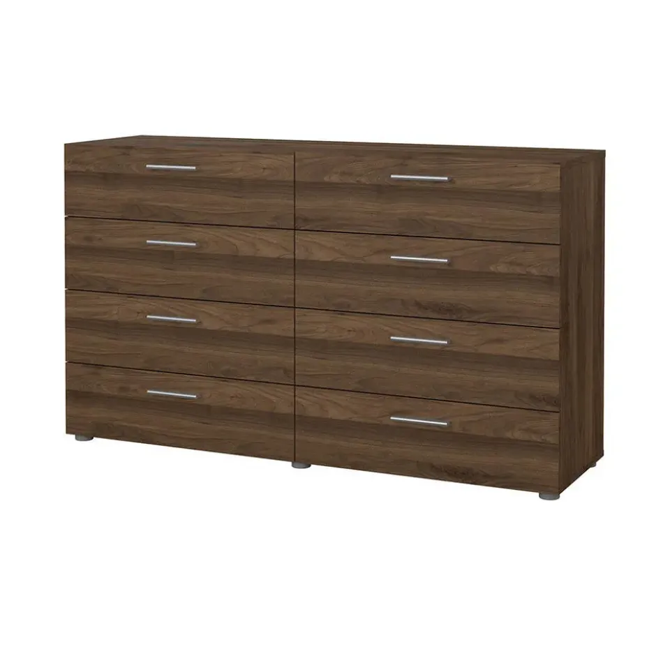 Hioshop Pepe kommode 8 lades walnoot decor