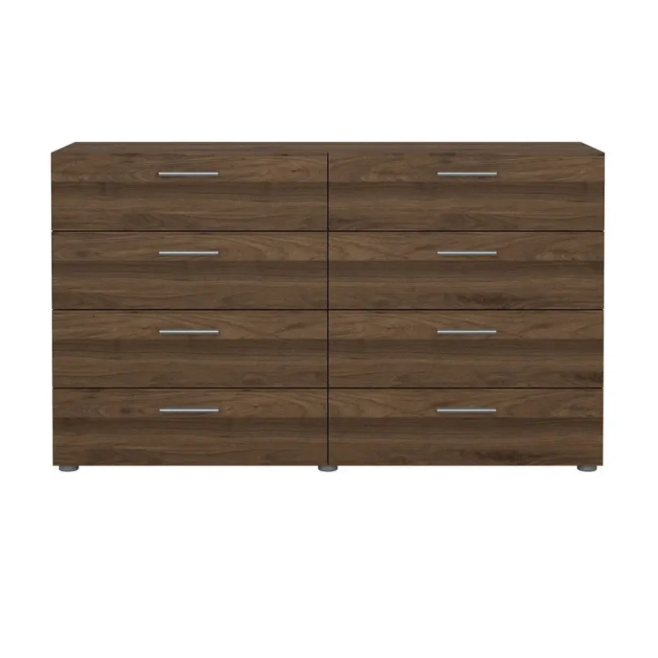 Hioshop Pepe kommode 8 lades walnoot decor