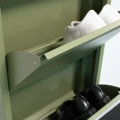 Hioshop Pisa schoenenkast groen metaal met 5 vakken