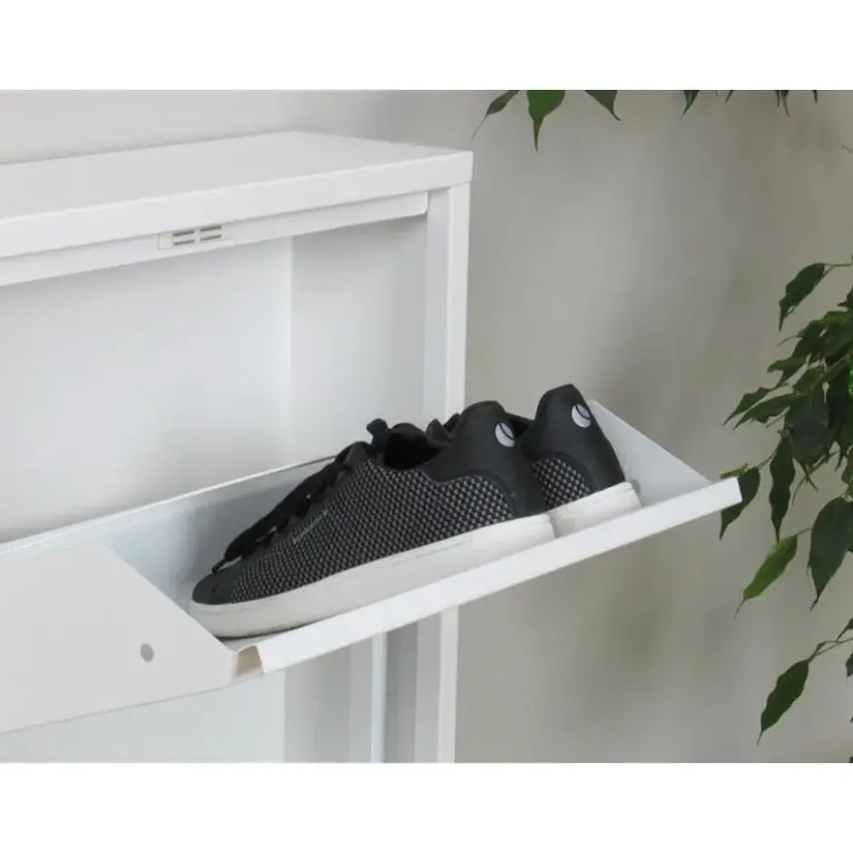 Hioshop Pisa schoenenkast wit metaal met 3 vakken