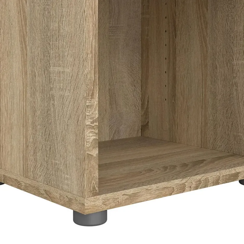 Hioshop Prima wandkast 3 vakken eikenstructuurdecor