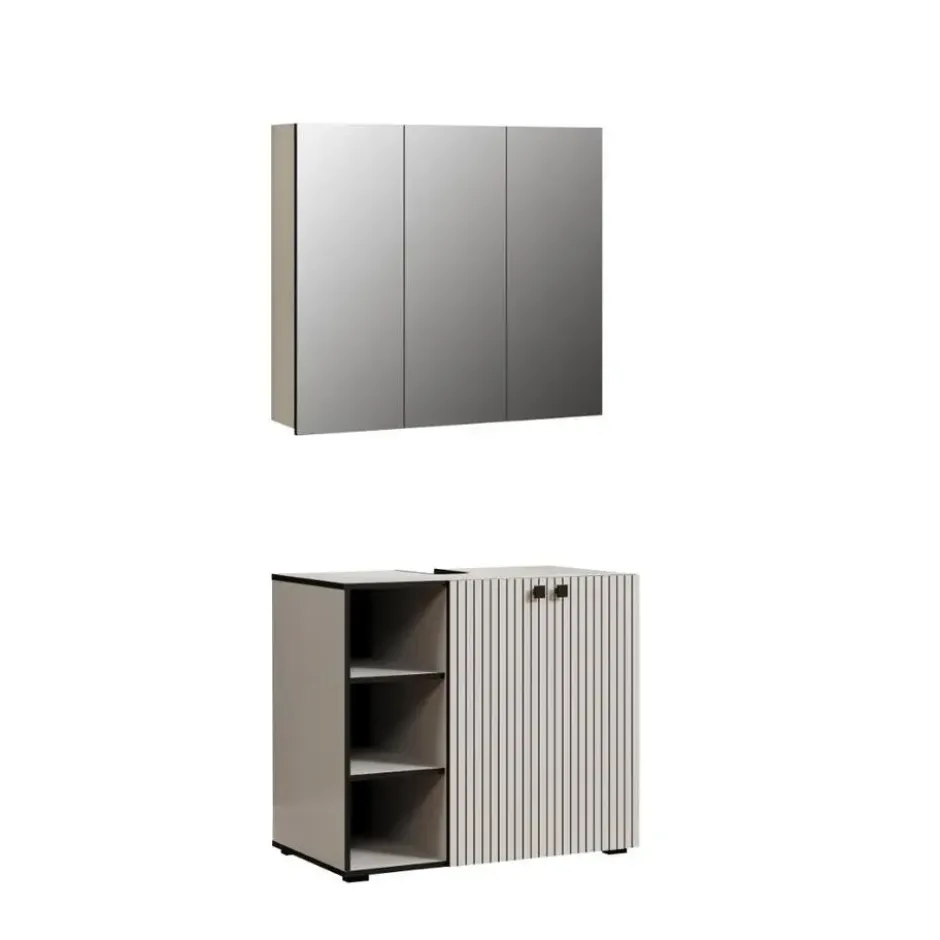 Hioshop PureBliss badkamer waskast en spiegelkast kashmir