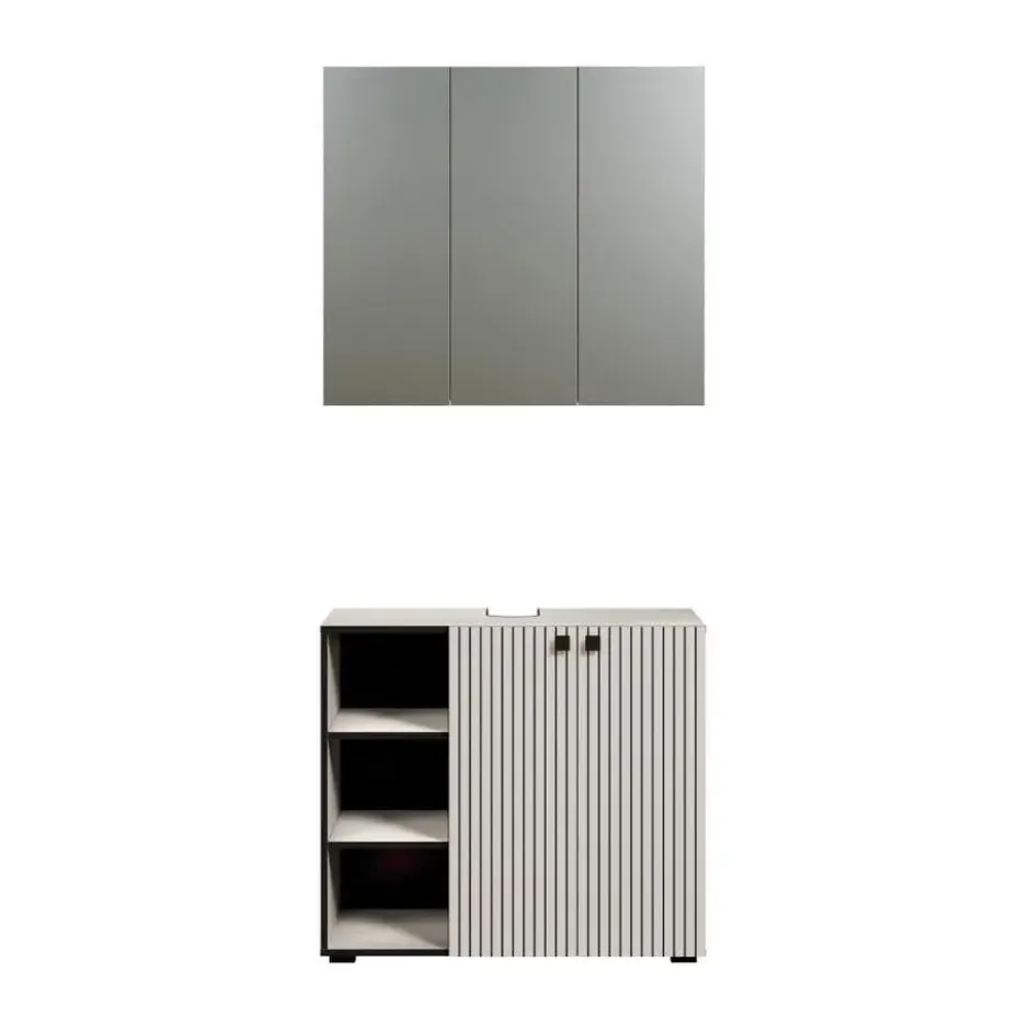 Hioshop PureBliss badkamer waskast en spiegelkast kashmir