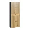 Hioshop PureBliss kolomkast eiken decor- antraciet