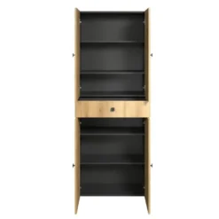 Hioshop PureBliss kolomkast eiken decor- antraciet