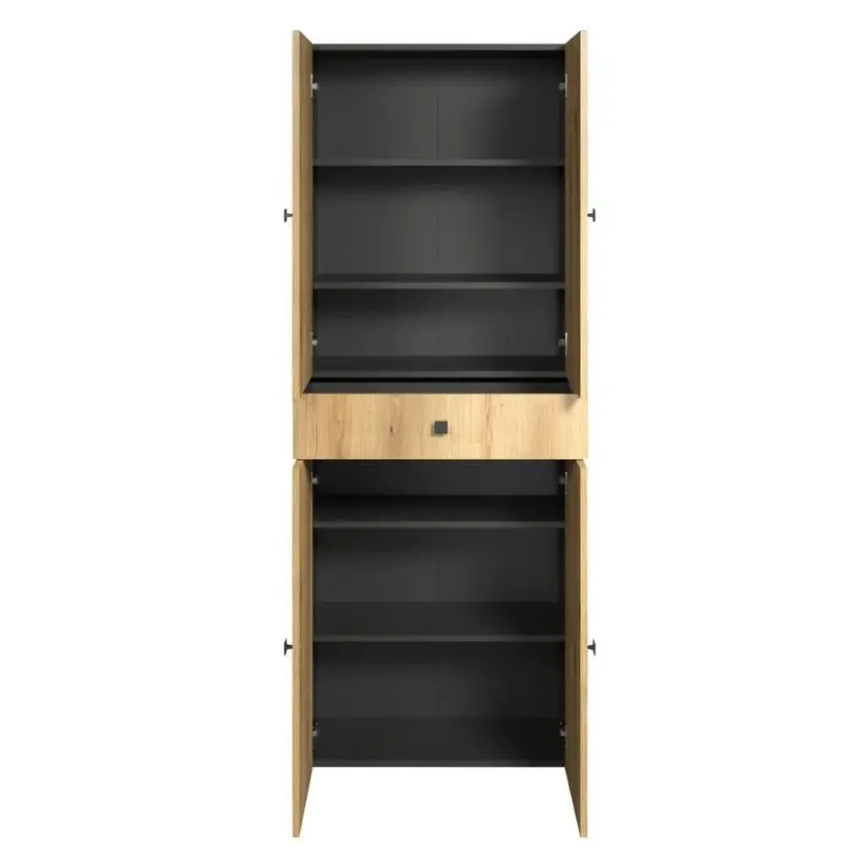 Hioshop PureBliss kolomkast eiken decor- antraciet
