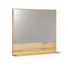 Hioshop PureBliss spiegel bad 80cm met plank eik decor