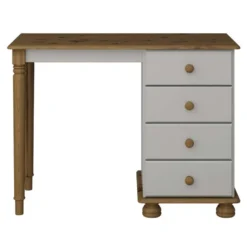 Hioshop Richard kaptafel 4 laden bruin-grijs