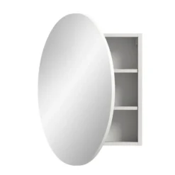 Hioshop Riff spiegelkast Ø70 cm 1 deur wit