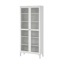 Hioshop Roma vitrinekast 2 deuren wit
