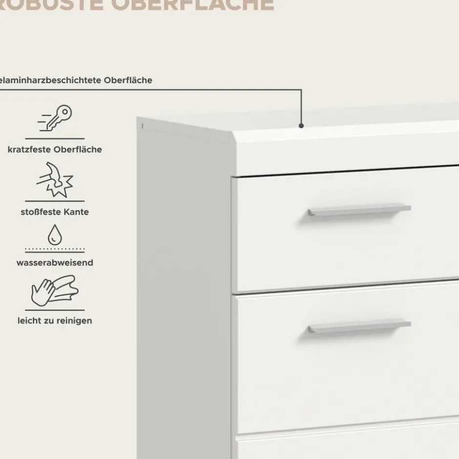 Hioshop Scout badkamerkast 2 deuren- 1 lade wit hoogglans- wit