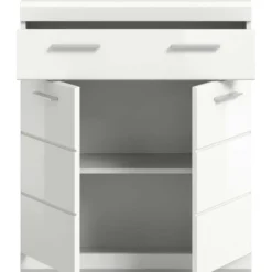 Hioshop Scout badkamerkast 2 deuren- 1 lade wit hoogglans- wit