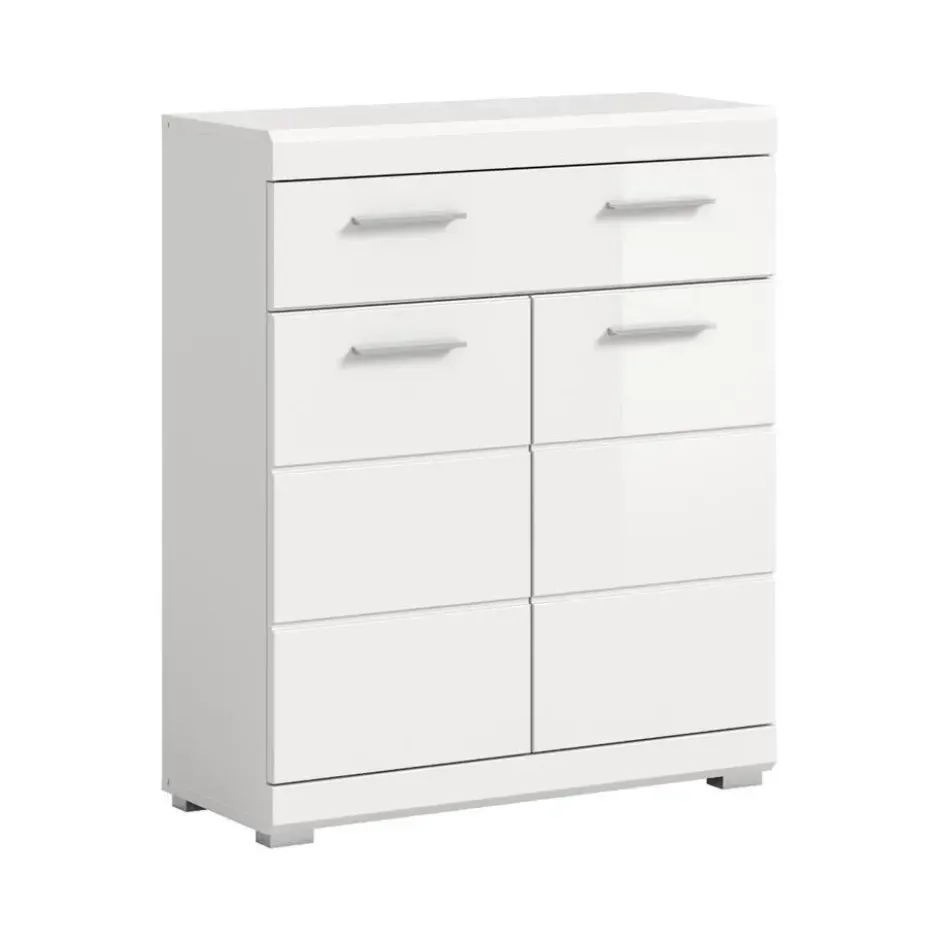 Hioshop Scout badkamerkast 2 deuren- 1 lade wit hoogglans- wit