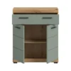 Hioshop Scout badkamerkast 2 deuren- 1 lade salvie decor- eiken decor