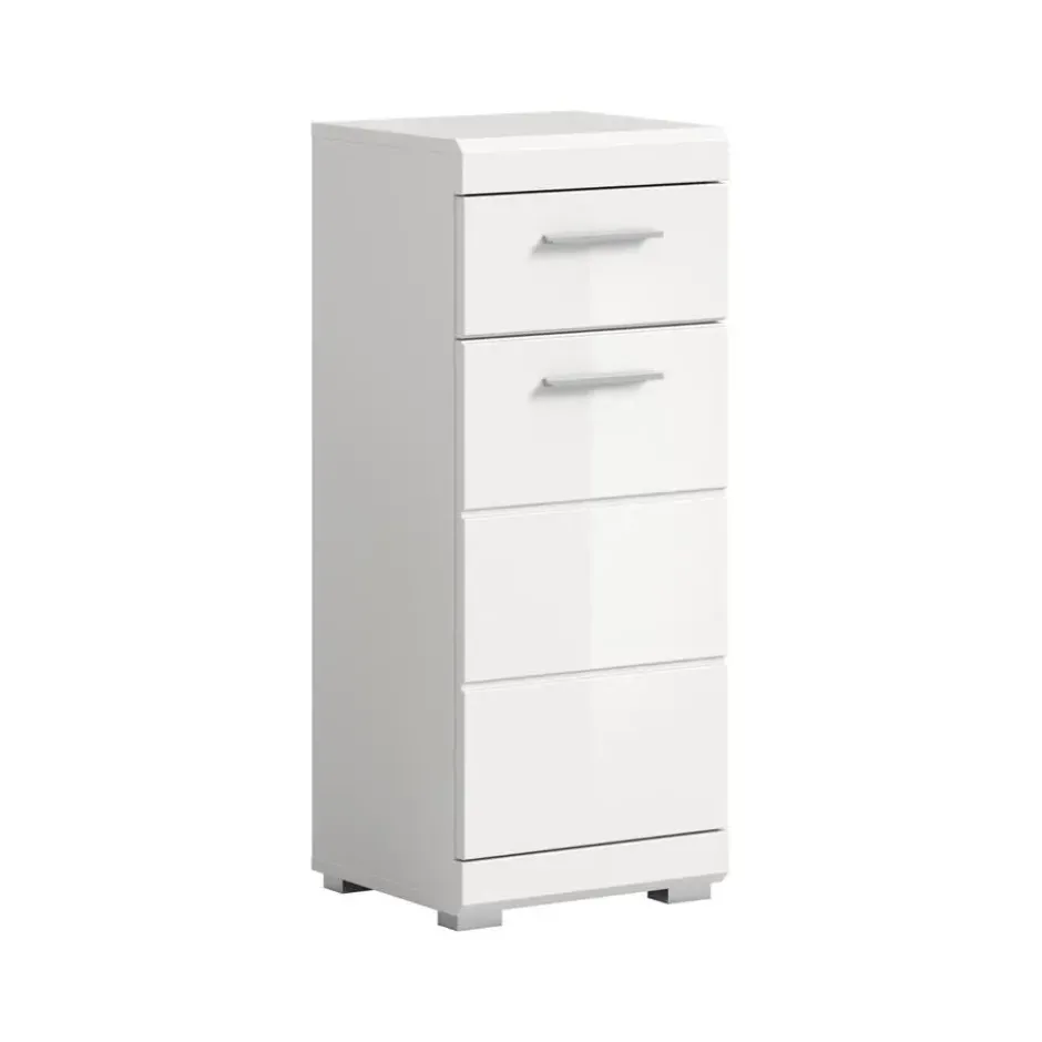 Hioshop Scout badkamerkast 1 deur- 1 lade wit hoogglans- wit