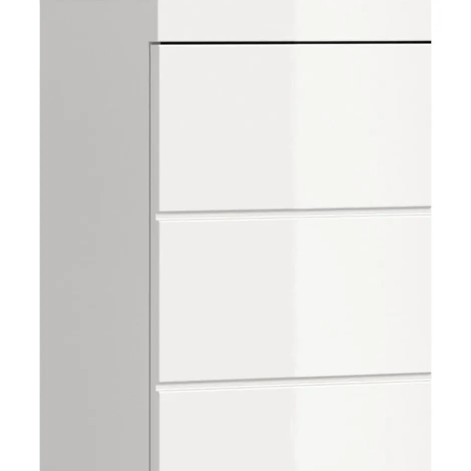 Hioshop Scout kolomkast 4 deuren- 1 lade wit hoogglans- wit