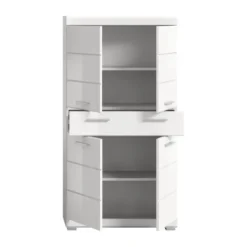 Hioshop Scout kolomkast 4 deuren- 1 lade wit hoogglans- wit