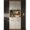 Hioshop Scout kolomkast 4 deuren- 1 lade- 2 planken kasjmier decor mat- eiken