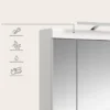 Hioshop Scout spiegelkast inclusief verlichting 2 deuren- 3 spiegeldeuren- 3