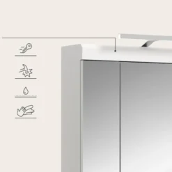 Hioshop Scout spiegelkast inclusief verlichting 2 deuren- 3 spiegeldeuren- 3