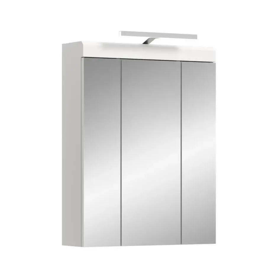 Hioshop Scout spiegelkast inclusief verlichting 2 deuren- 3 spiegeldeuren- 3