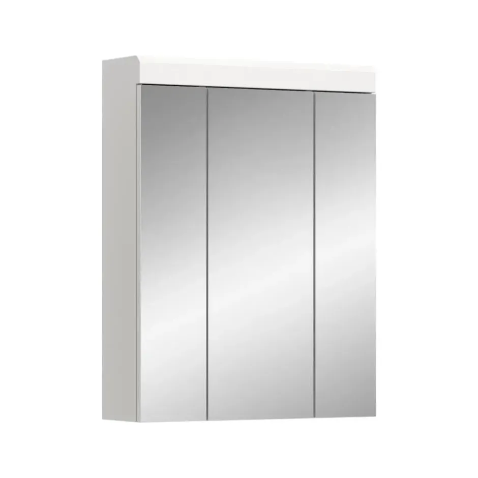 Hioshop Scout spiegelkast 3 spiegeldeuren wit hoogglans- wit