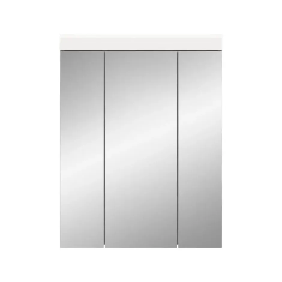 Hioshop Scout spiegelkast 3 spiegeldeuren wit hoogglans- wit