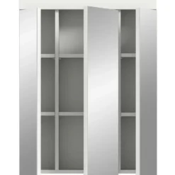 Hioshop Scout spiegelkast 3 spiegeldeuren wit hoogglans- wit