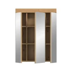 Hioshop Scout spiegelkast 3 spiegeldeuren salvie decor- eiken decor