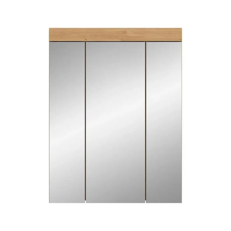 Hioshop Scout spiegelkast 3 spiegeldeuren salvie decor- eiken decor