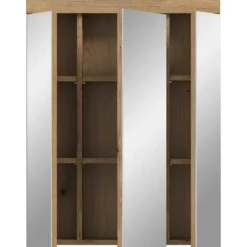 Hioshop Scout spiegelkast 3 spiegeldeuren eiken decor