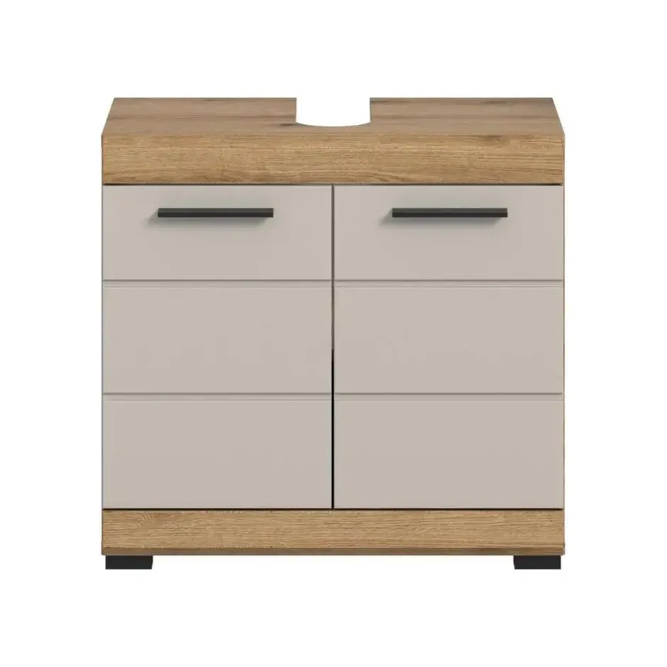 Hioshop Scout wastafel 2 deuren kasjmier decor mat- eiken decor