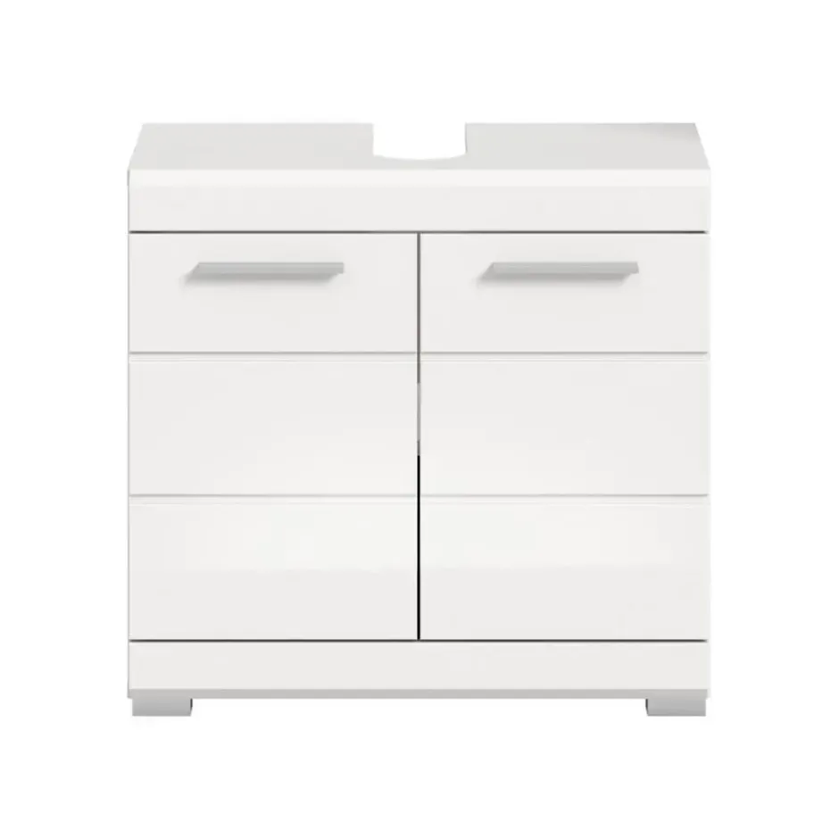 Hioshop Scout wastafel 2 deuren- 2 lades wit hoogglans- wit