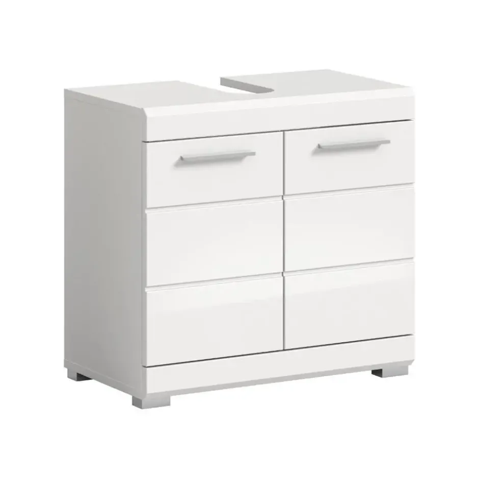 Hioshop Scout wastafel 2 deuren- 2 lades wit hoogglans- wit
