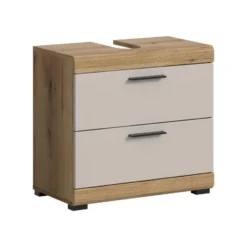 Hioshop Scout wastafel 2 lades kasjmier decor mat- eiken decor