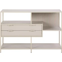Hioshop Sea wandkast 2 lades 3 planken grijs