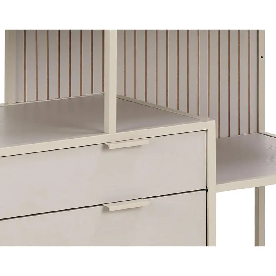 Hioshop Sea wandkast 2 lades 3 planken grijs