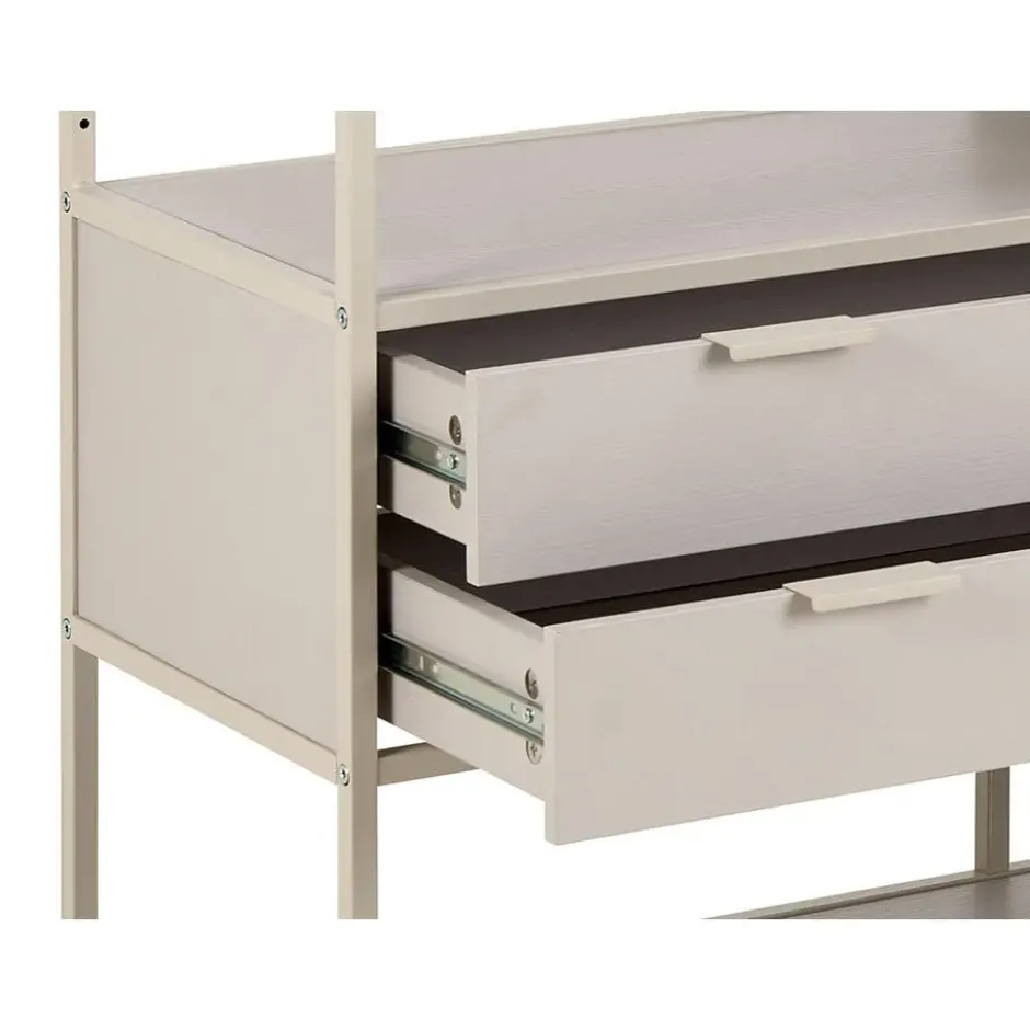 Hioshop Sea wandkast 2 lades 3 planken grijs