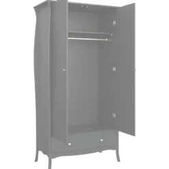 Hioshop Simon kledingkast 1 lade 2 deuren grijs