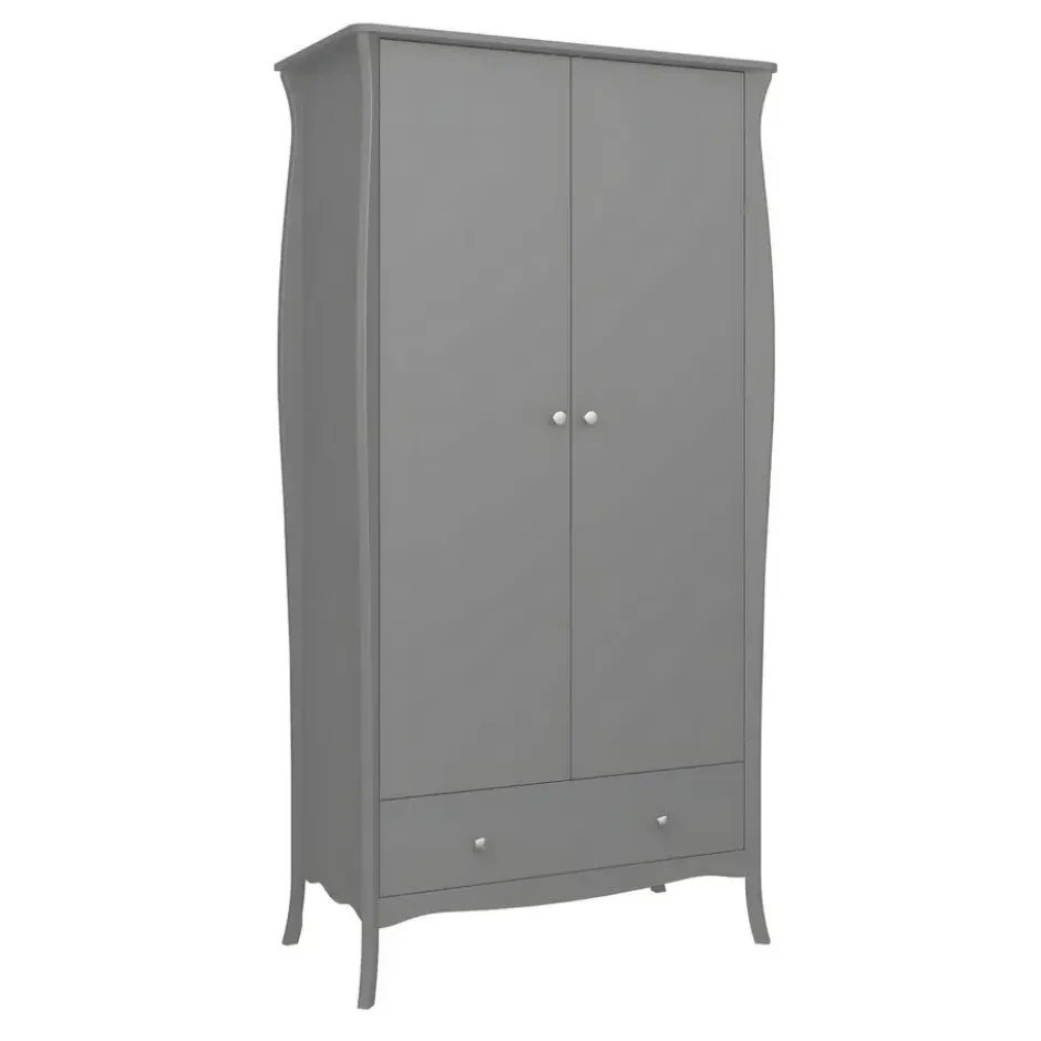 Hioshop Simon kledingkast 1 lade 2 deuren grijs
