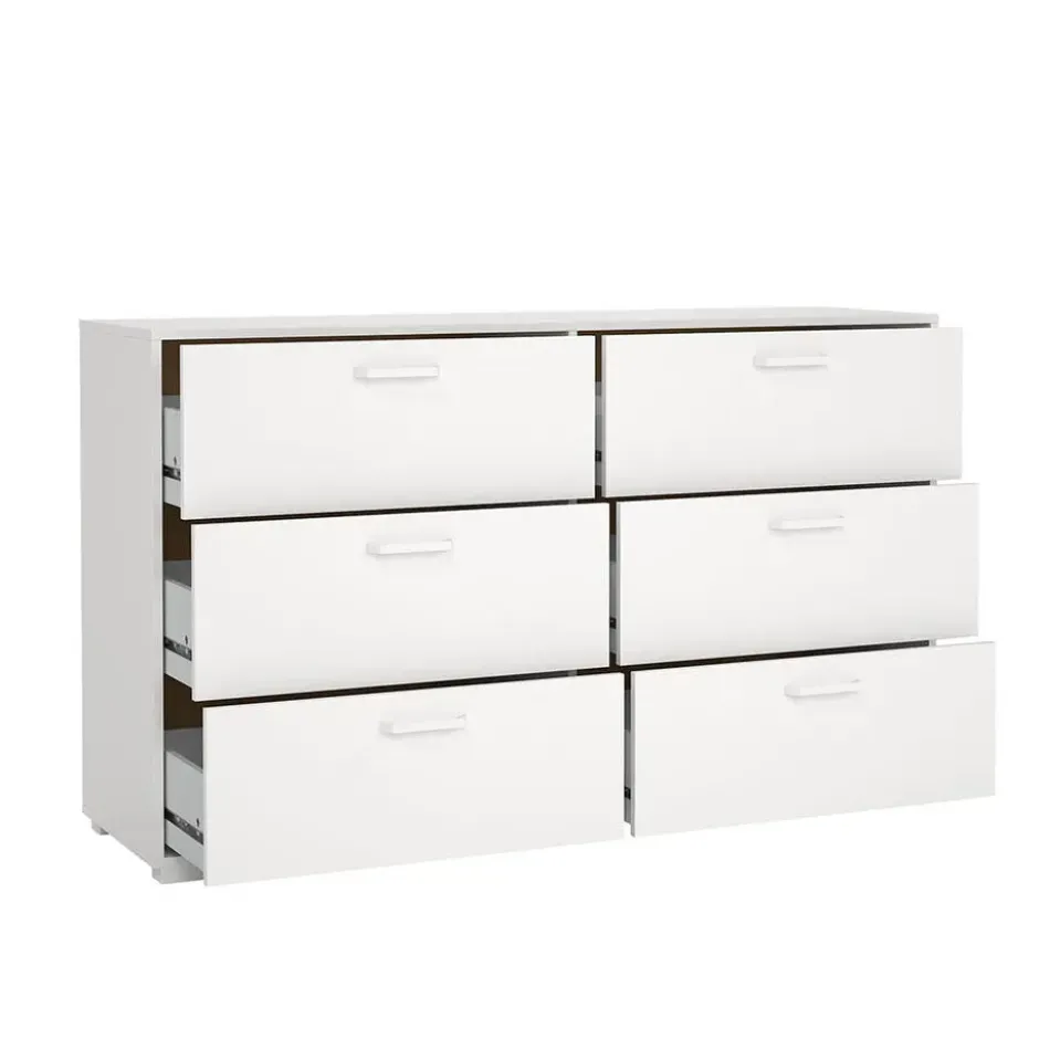 Hioshop Sofia ladekast 6 lades wit
