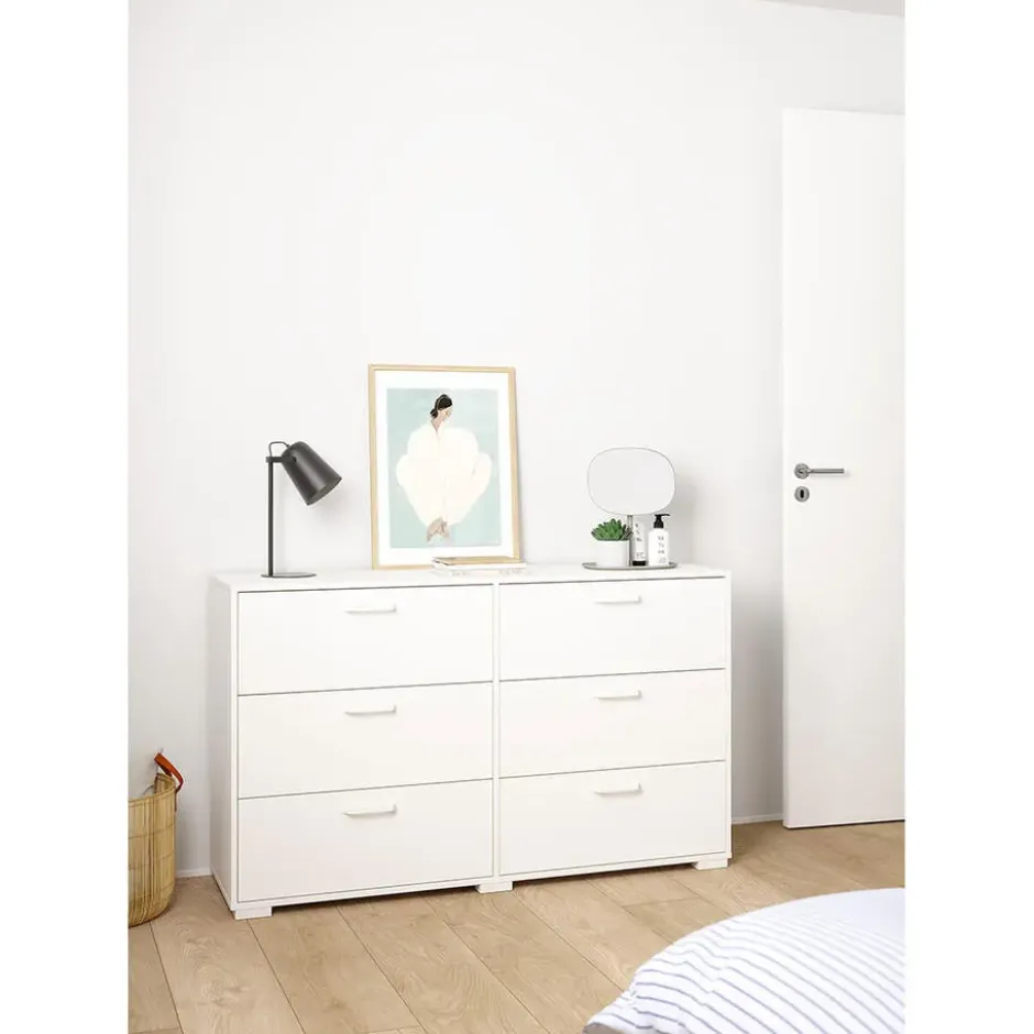 Hioshop Sofia ladekast 6 lades wit