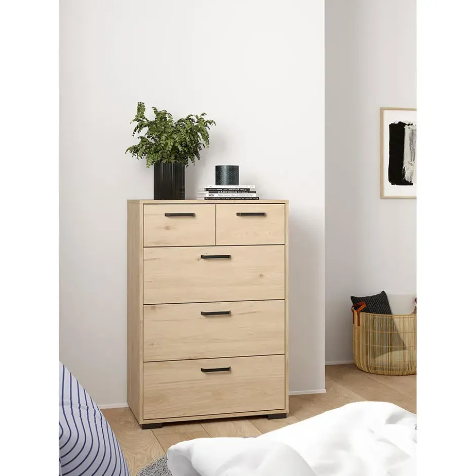 Hioshop Sofia ladekast 5 lades eikdecor