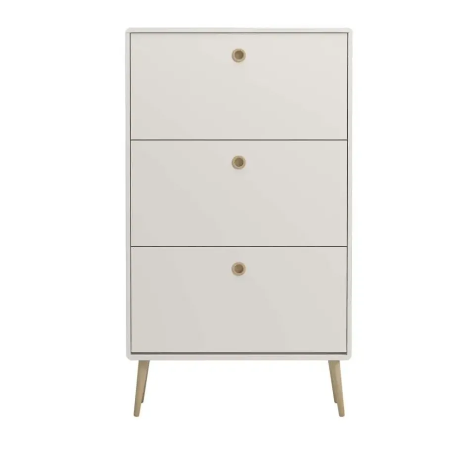 Hioshop Softline schoenenkast 6 kleppen wit