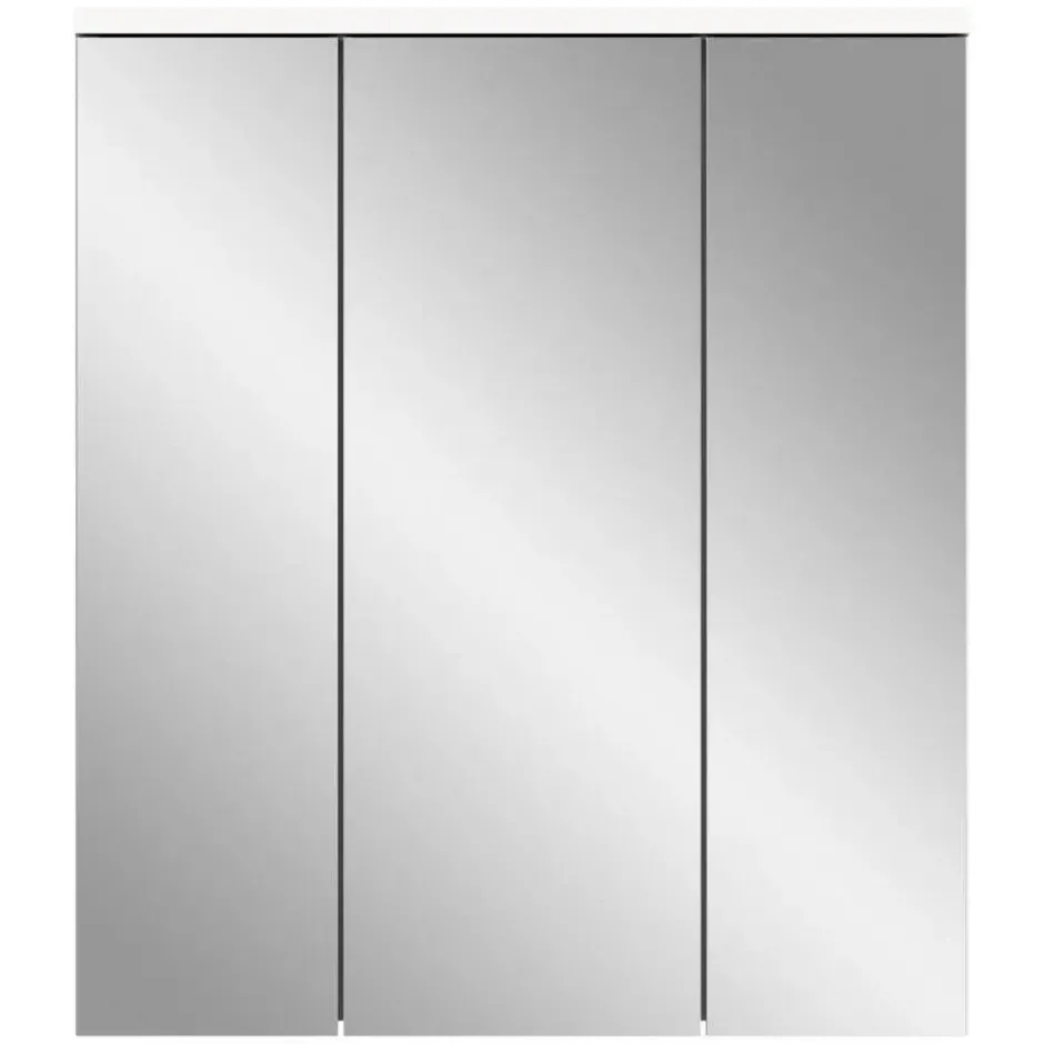 Hioshop Solero spiegelkast 3 spiegeldeuren wit hoogglans- wit