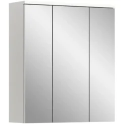 Hioshop Solero spiegelkast 3 spiegeldeuren wit hoogglans- wit